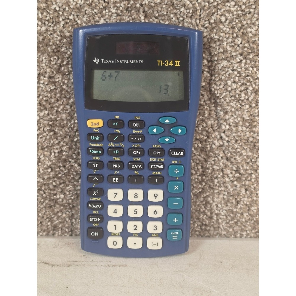 Texas Instruments TI-34 II Explorer Plus Scientific Calculator Blue No Cover